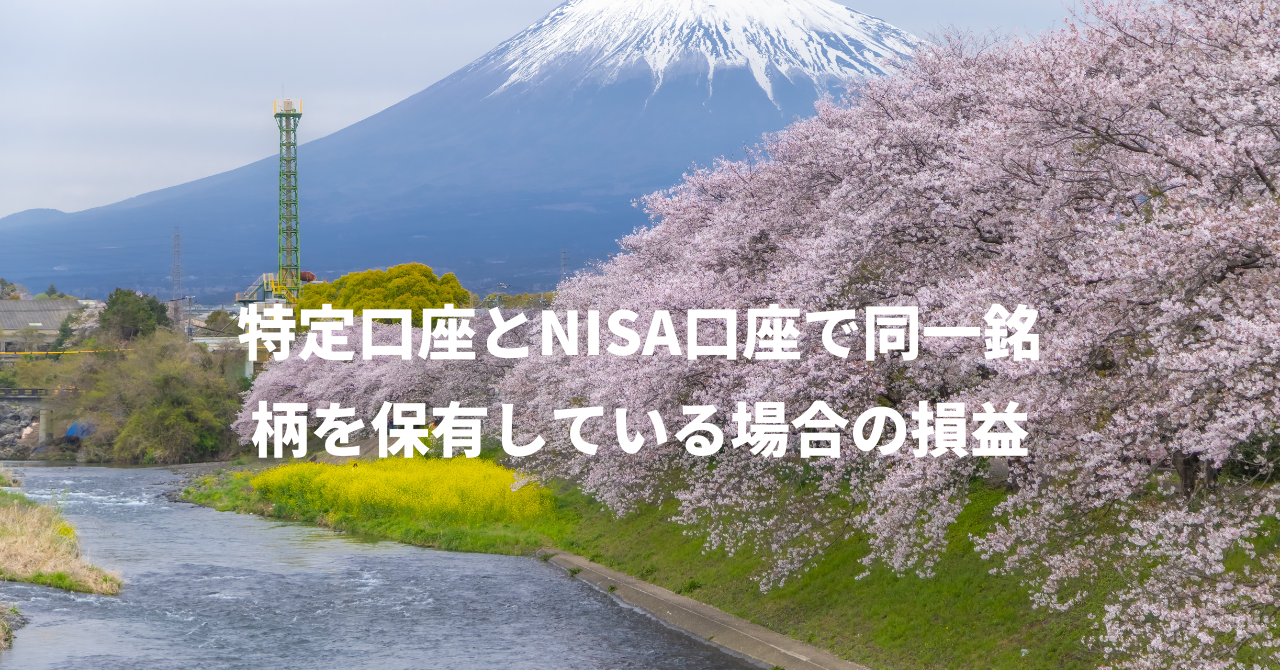 特定口座とNISA口座で同一銘柄を保有している場合の損益